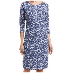 J.McLaughlin women's floral paisley Ruched sheath dress XS knee length.
